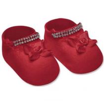 Meia Sapatinho Bebê Recém Nascido Vermelho Revenda Meia Sapatinho Bebê Recém Nascido Vermelho Revenda