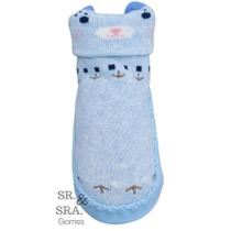 Meia sapatinho para bebes e crianças com antiderrapante quentinha vários desenhos infantis para menino prática de