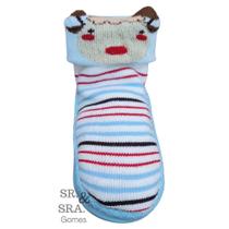 Meia sapatinho para bebes e crianças com antiderrapante quentinha vários desenhos infantis para menino prática de