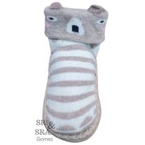 Meia sapatinho para bebes e crianças com antiderrapante quentinha vários desenhos infantis para menino prática de