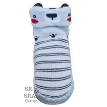 Meia sapatinho para bebes e crianças com antiderrapante quentinha vários desenhos infantis para menino prática de