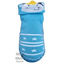 Meia sapatinho para bebes e crianças com antiderrapante quentinha vários desenhos infantis para menino prática de