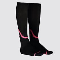 Meia Selene 3/4 Compressão Feminina Preta e Rosa Meia Selene 3/4 Compressão Feminina Preta e Rosa