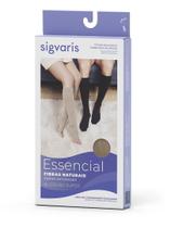 Meia Sigvaris Algodão Super 3/4 20-30 mmHg 282F Cotton Confort Preta GG