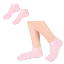 Meia Silicone Hidratante P/ Pé Anti-Rachadura Rosa