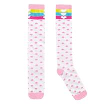 Meia Soquete 3/4 Infantil Feminina Cano Longo Coração Menina 1326 Meia Soquete 3/4 Infantil Feminina Cano Longo Coração Menina 1326