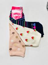 MEIA SOQUETE - KIT 3 PARES FEMININA SELENE CANO MEDIO ref 7451.001.5.997