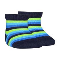 Meia Soquete Listrada Azul e Verde Infantil e Adulto Meia Soquete Listrada Azul e Verde Infantil e Adulto