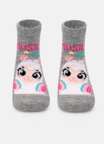 Meia Soquete Puket Bebê Menina Lhama Music Mescla Claro 15 a 18 Meia Soquete Puket Bebê Menina Lhama Music Mescla Claro 15 a 18