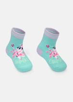 Meia Soquete Puket Bebê Menina Unicórnio Music Verde Agua 5 a 12 Meses Meia Soquete Puket Bebê Menina Unicórnio Music Verde Agua 5 a 12 Meses