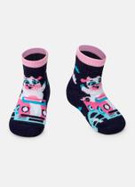 Meia Soquete Puket Bebê Menina Vaca Azul Marinho 0 a 12 Meses Meia Soquete Puket Bebê Menina Vaca Azul Marinho 0 a 12 Meses