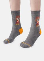 Meia Soquete Puket Menino Cano Longo Macaco Mescla Escuro 23 a 27 Meia Soquete Puket Menino Cano Longo Macaco Mescla Escuro 23 a 27