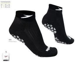 Meia speedo antiderrapante preto fosco