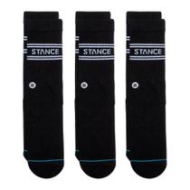 Meia Stance Basic 3 Pack Crew Socks Black