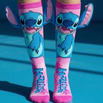 Meia Stitch Angel 3d Rosa Azul Tamanho Único 33-39 Infantil - Meia Stitch Angel 3d Rosa Azul Tamanho Único 33-39 Infantil -