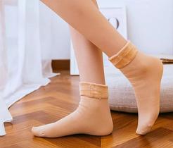 Meia Térmica Aveludada Flanelada Fleece Frio Unissex Inverno