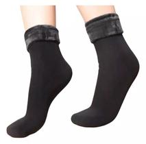 Meia Térmica Aveludada Flanelada Fleece Frio Unissex Inverno