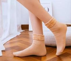 Meia Térmica Aveludada Flanelada Fleece Frio Unissex Inverno