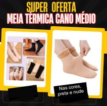 Meia térmica cano médio COR NUDE