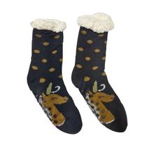 Meia Térmica Forrada Lã Adulto Antiderrapante Frio Feminina