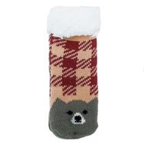 Meia Térmica Infantil Unissex Forrada De Lã Fofinha E Macia Com Pelinho E Bolinhas Antiderrapante