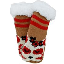 Meia Térmica Infantil Unissex Forrada De Lã Fofinha E Macia Com Pelinho E Bolinhas Antiderrapante