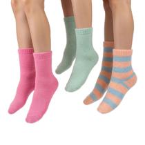 Meia Térmica Soft Fofinha Felpuda Inverno: 3 pares sortidos Feminino Meia Térmica Soft Fofinha Felpuda Inverno: 3 pares sortidos Feminino