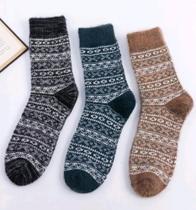 Meia tricot inverno masculino confortável