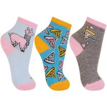 Meia Trifil Cano Médio Infantil Estampas Desenhos Juvenil Kit Com 3 Pares Meia Trifil Cano Médio Infantil Estampas Desenhos Juvenil Kit Com 3 Pares