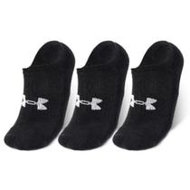 Meia Under Armour Core Cotton Sem Cano - 3 Pares - Preto