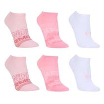 Meia Under Armour Essentials Invisivel - 6 pares - Rosa