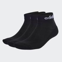 Meia Unissex Linear Ankle Cushioned Adidas Preto 3 Pares Meia Unissex Linear Ankle Cushioned Adidas Preto 3 Pares