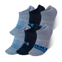 Meia Unissex Under Armour Essentials Invisivel - Pacote com 6 pares - Azul Meia Unissex Under Armour Essentials Invisivel - Pacote com 6 pares - Azul