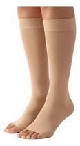 Meia Venosan Ultraline 20-30mmHg 3/4 Bege Pé Aberto Tam.G