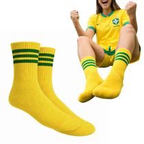 Meia Verde e Amarelo Brasil 33 ao 39 Copa 2026 Adulto Torcedor Futebol Poliamida Meia Verde e Amarelo Brasil 33 ao 39 Copa 2026 Adulto Torcedor Futebol Poliamida