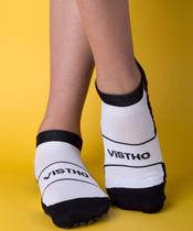 Meia Vistho de Hidroginastica c/ Aniderrapante - Branco/Preto