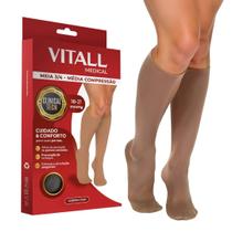 Meia Vitall Medical Com Ponteira 1671 Média Compressão Varizes Inchaço Pós Cirurgia