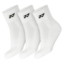 Meia Yonex Cano Médio 38 ao 42 Pack Com 03 Pares Branco Meia Yonex Cano Médio 38 ao 42 Pack Com 03 Pares Branco