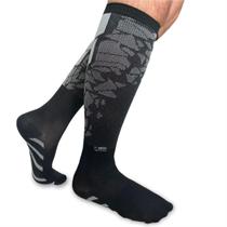 Meião De Ciclismo Cano Alto Anti Suor E Odores Ajustável Com Alta Compressão