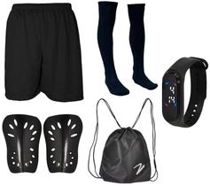 Meião Futebol Adulto Infantil + Caneleira + Bolsa + Short + Relógio Meião Futebol Adulto Infantil + Caneleira + Bolsa + Short + Relógio