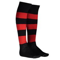 Meião Kanxa Profissional Listrado Preto e Vermelho