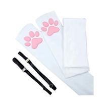 Meias 3D De Garras De Gato Para Meninas, Pretas, Acima Do Joelho, Meias De Seda Elásticas, Tamanho