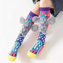 Meias 3D infantil Meia maluca Cano Alto