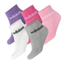 Meias Adidas Ankle Linear Infantil - 32 ao 34 - Pack Com 05 Pares Sortidas Meias Adidas Ankle Linear Infantil - 32 ao 34 - Pack Com 05 Pares Sortidas