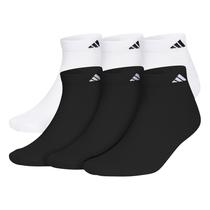 Meias Adidas Athletic almofadadas, decotadas, masculinas, 6 pares, brancas/pretas
