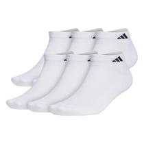 Meias Adidas Athletic almofadadas, decotadas, masculinas, 6 pares, brancas/pretas