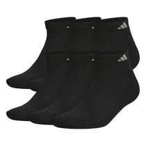 Meias Adidas Athletic, almofadadas, decotadas, masculinas, 6 pares, pretas, GG