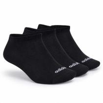 Meias Adidas Cano Baixo Finas Linear 3 Pares Preto Tamanho:GG