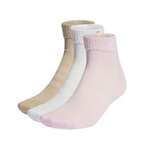 Meias Adidas Cano Medio Logo Feminino - Rosabcocreme