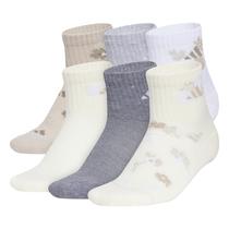 Meias Adidas Unissex Kids Quarter Ankle para meninos e meninas (pacote com 6)